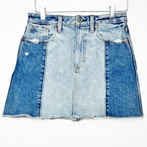 NWT Abercrombie & Fitch Women's Colorblock Denim Jean Skirt 27/4